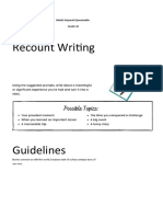 Recount Text Worksheet