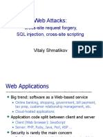 Web Attacks:: Cross-Site Request Forgery, SQL Injection, Cross-Site Scripting