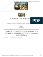 A Viagem Dos Argonautas: Um Conto de Italo Calvino - "Um General Na Biblioteca" - Tradução de Paulo Rato