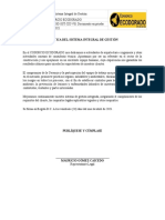 CED-PT-SIG-SST-XX-V01 Política Del Sistema Integral de Gestión