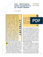 Talent Selection, - Identification and - Development Exemplified in The Australian TALENT SEARCH Programme