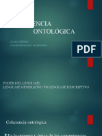 Coherencia Ontologica Lenguaje Generativo VS Lenguaje Descriptivo