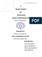 A Project Report on Khan Khola Micro Hyd