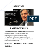 Ratan Tata: A Man of Values