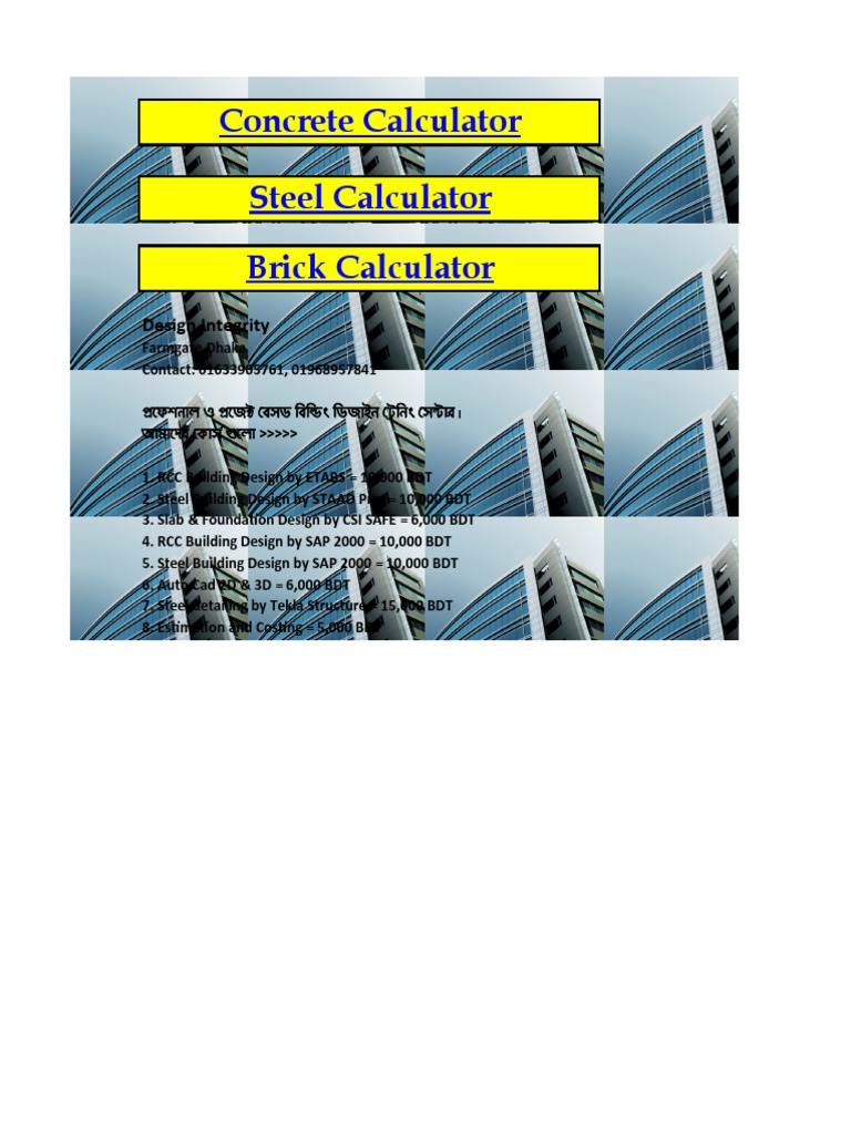 RCC and Concrete Volume Calculators | PDF | Foot (Unit) | Yard