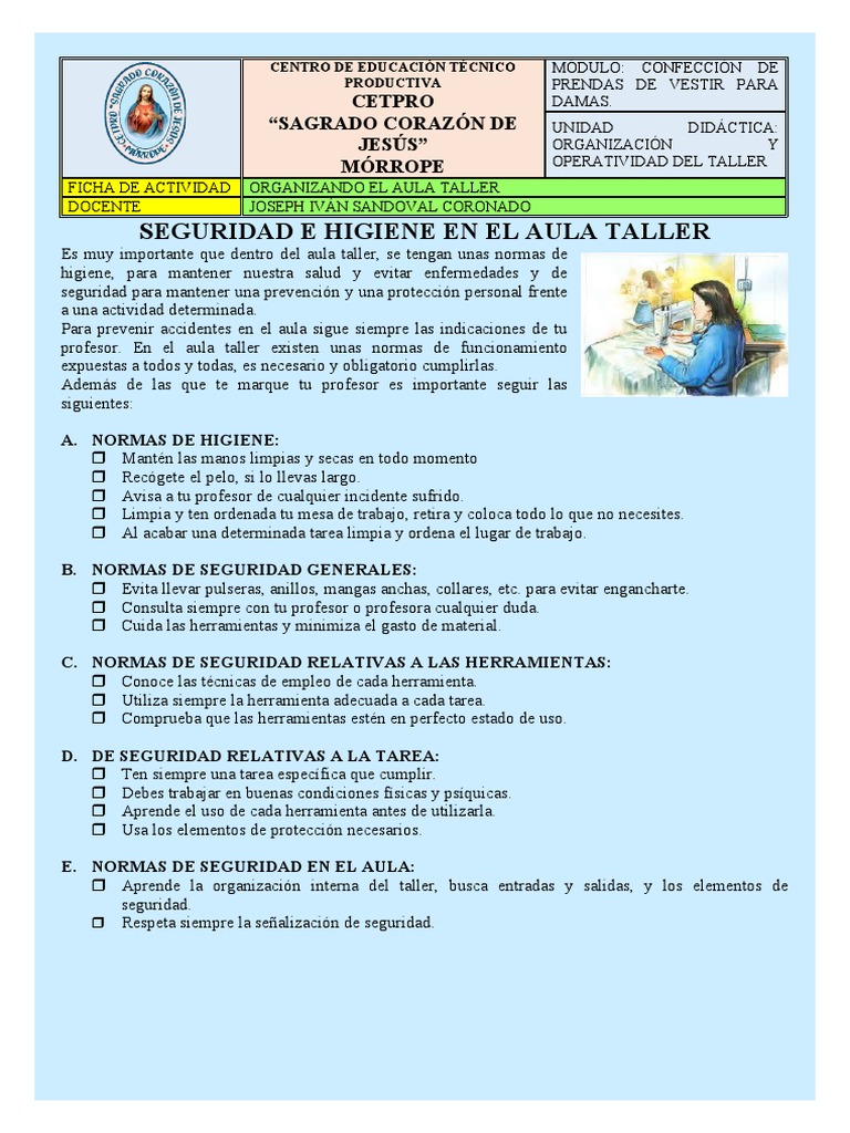 Normas de Seguridad e Higiene en Talleres | PDF | Salón de clases ...