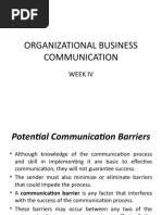 Organizational Business Communication: Week Iv