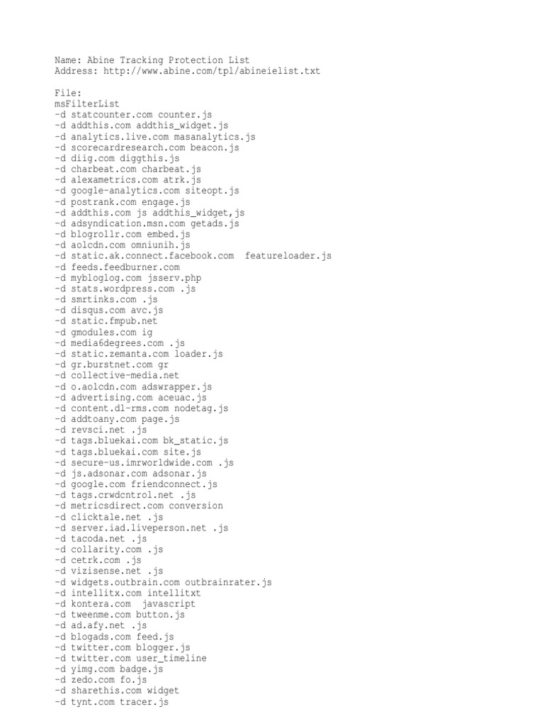 Ie9 Tracking Protection List Languages Language Arts Discipline