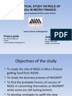 An Analytical Study On Role of Ngos in Micro Finance