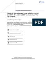 Travel Risk Perception and Travel Behaviour During The COVID 19 Pandemic 2020 A Case Study of The DACH Region