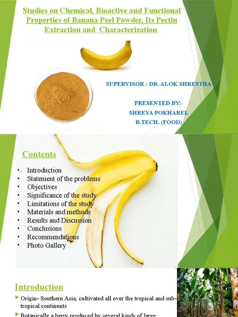 Shreya Thesis Final PPT 1612789776 PDF Banana Dietary Fiber