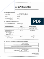 Formulas for AP Statistics