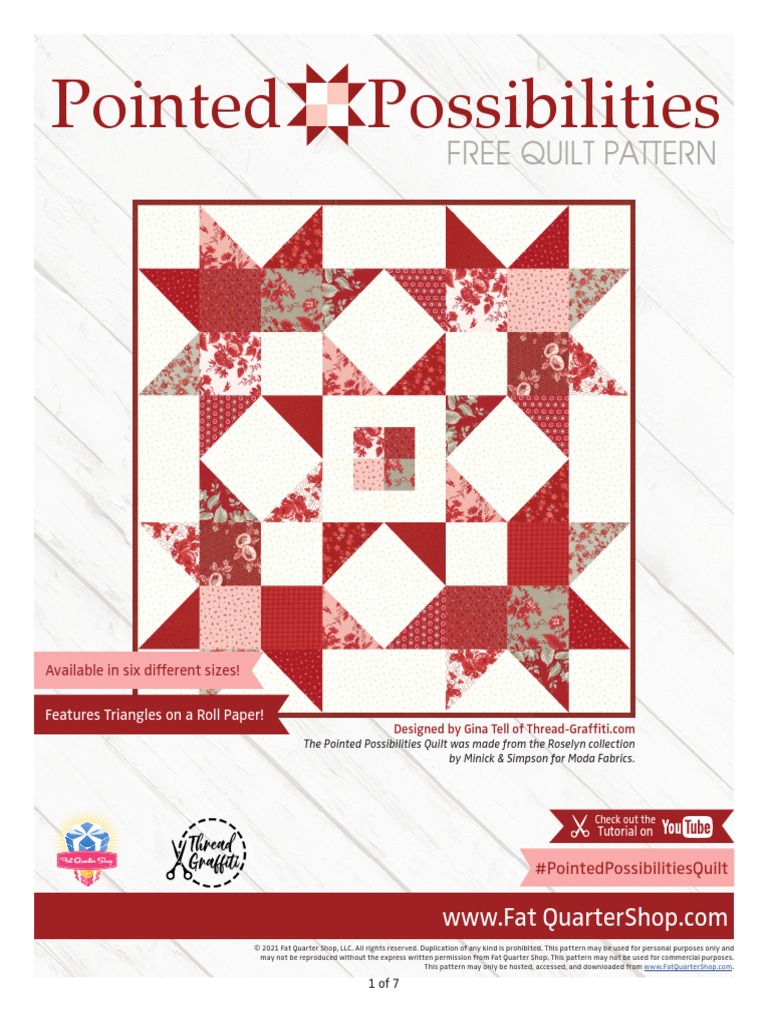 Pointed Possibilities: Free Quilt Pattern | PDF | Length | Quilt