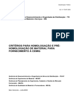 Cemig - 02.111 TD-At 2003 Jul 2009 - Critérios para Homologação de Material para Fornec. A Cemig