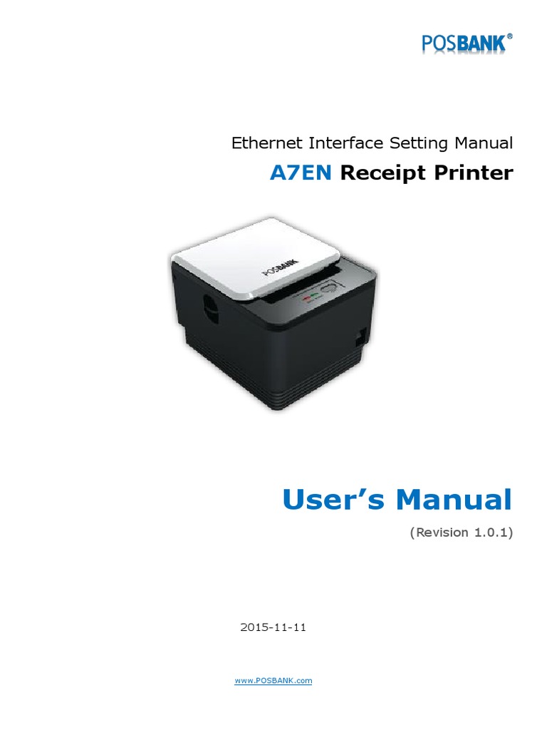 User's Manual: Receipt Printer | PDF | Ip Address | Computer Network