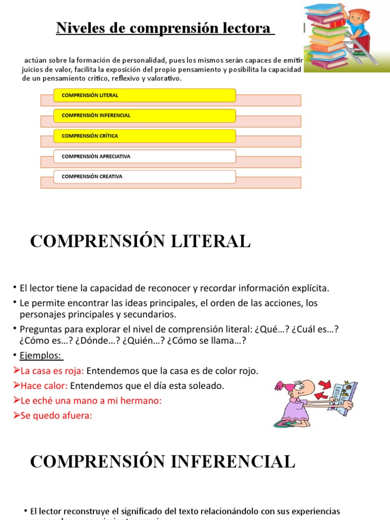 Niveles de Comprensión Lectora Explicados | PDF