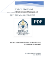 Project For Performance Management: Research Proposal Mid Term Assignment