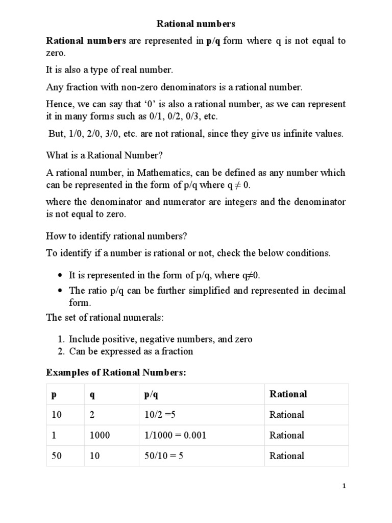 Understanding Rational Numbers | PDF | Numbers | Rational Number