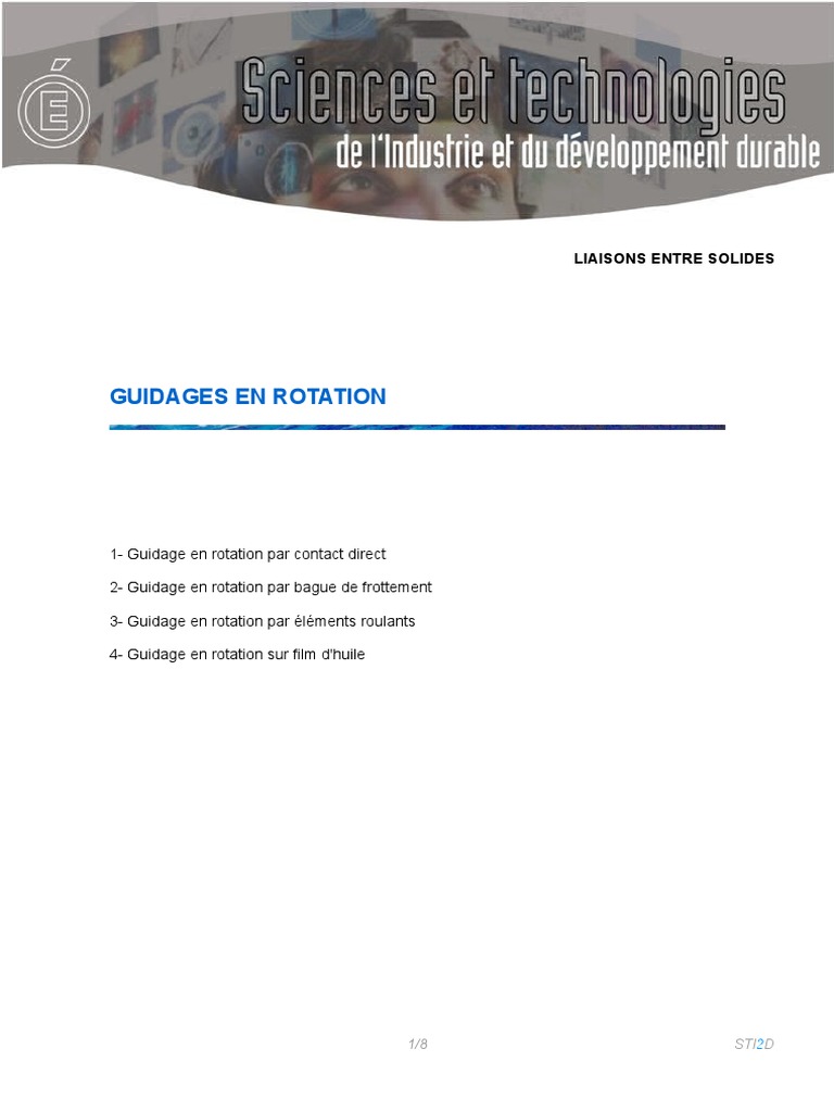 Guidages en rotation : Types et applications | PDF | Machine ...