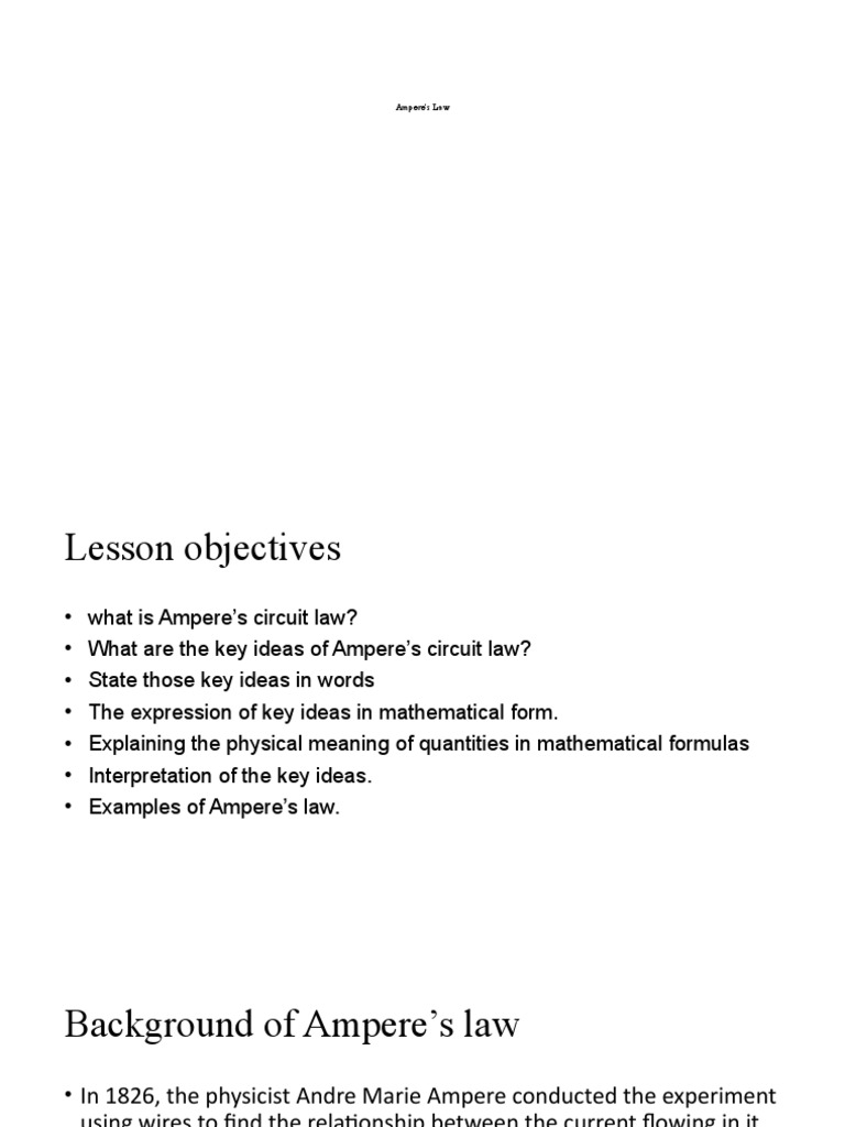 Ampere S Law Pdf Magnetic Field Physics