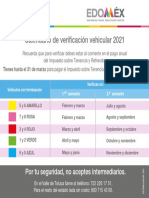 Calendario de Verificación Vehicular 2021