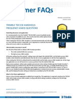 Customer Faqs: Trimble Tdc150 Handheld: Frequency Asked Questions