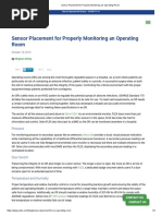 Sensor Placement For Properly Monitoring An Operating Room