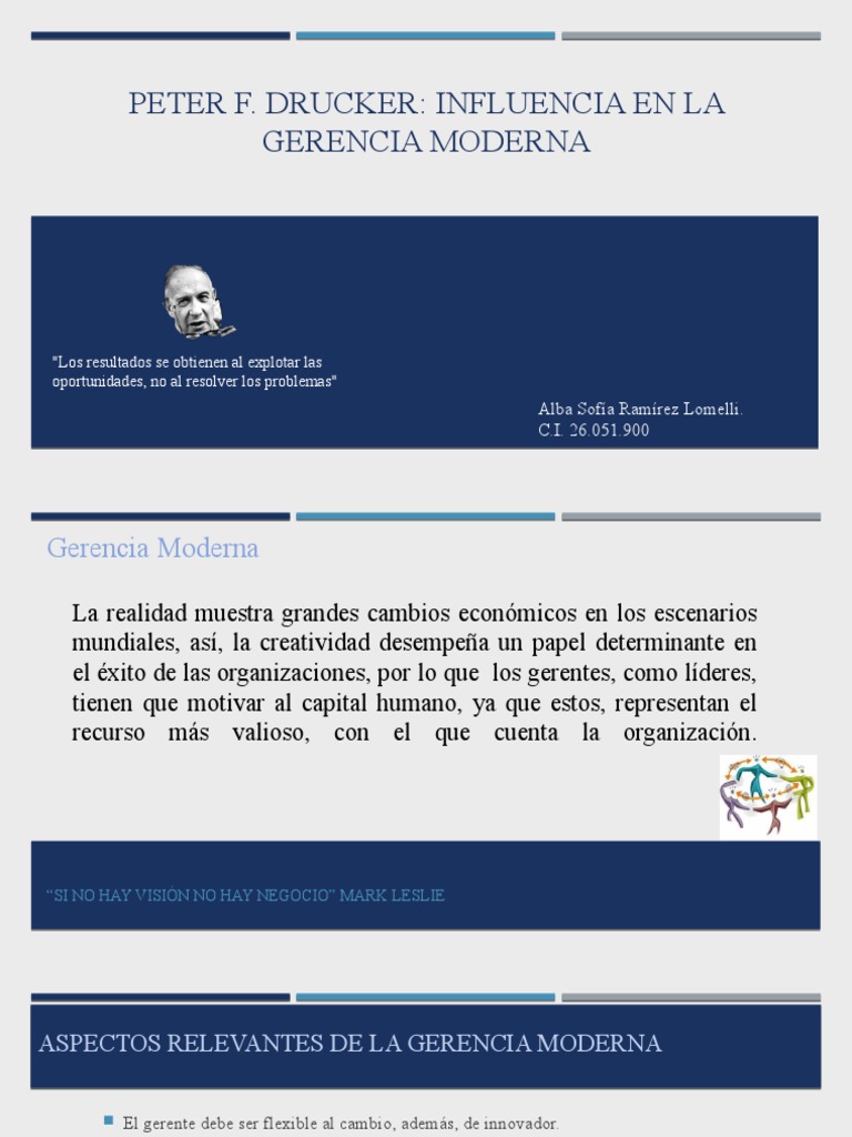 Peter F. Drucker. Influencia en La Gerencia Moderna | PDF | Business ...