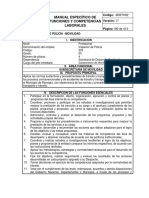 Manual de Funciones Inspector de Policía