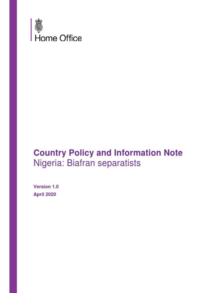Nigeria Biafran Separatists Country Policy and Information Note PDF