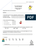 Test Iniţial Matematică