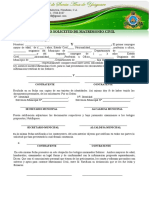 Formato de Acta de Matrimonio Honduras