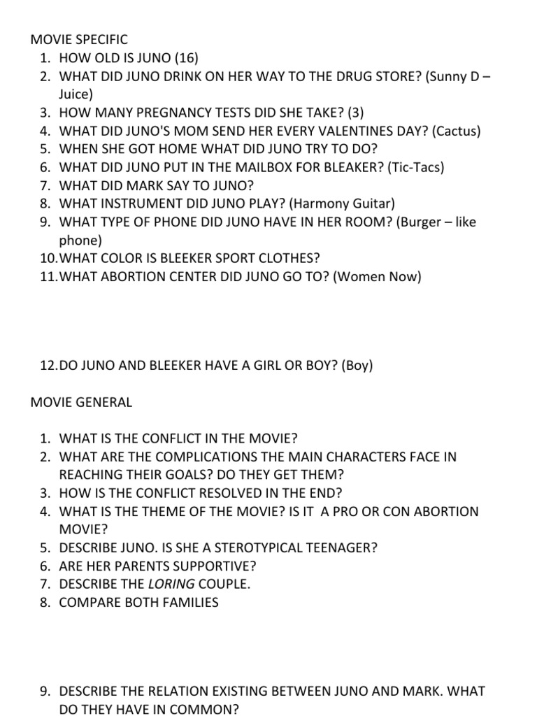 Juno Questions | PDF