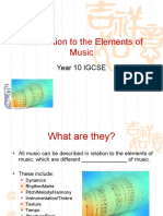 Introduction To The Elements of Music: Year 10 IGCSE