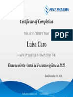 Certificado de Entrenamiento FV 2020