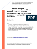Zurita, Julia (2019) - El Estudio de Casos en Investigaciones Psicoanaliticas. Aportes para Una Revision Epistemologica y Metodologica Cri (..)