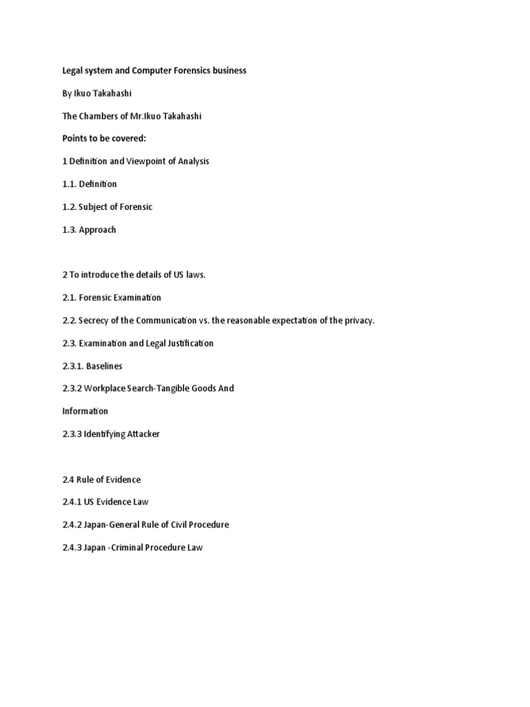 Legal Insights on Computer Forensics | PDF
