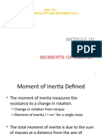 Moments of Inertia: GEG 103 (Engineering Applied Mathematics I)