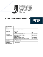 CMT 255 Laboratory Report: Experimen T No. Title Group Name ID