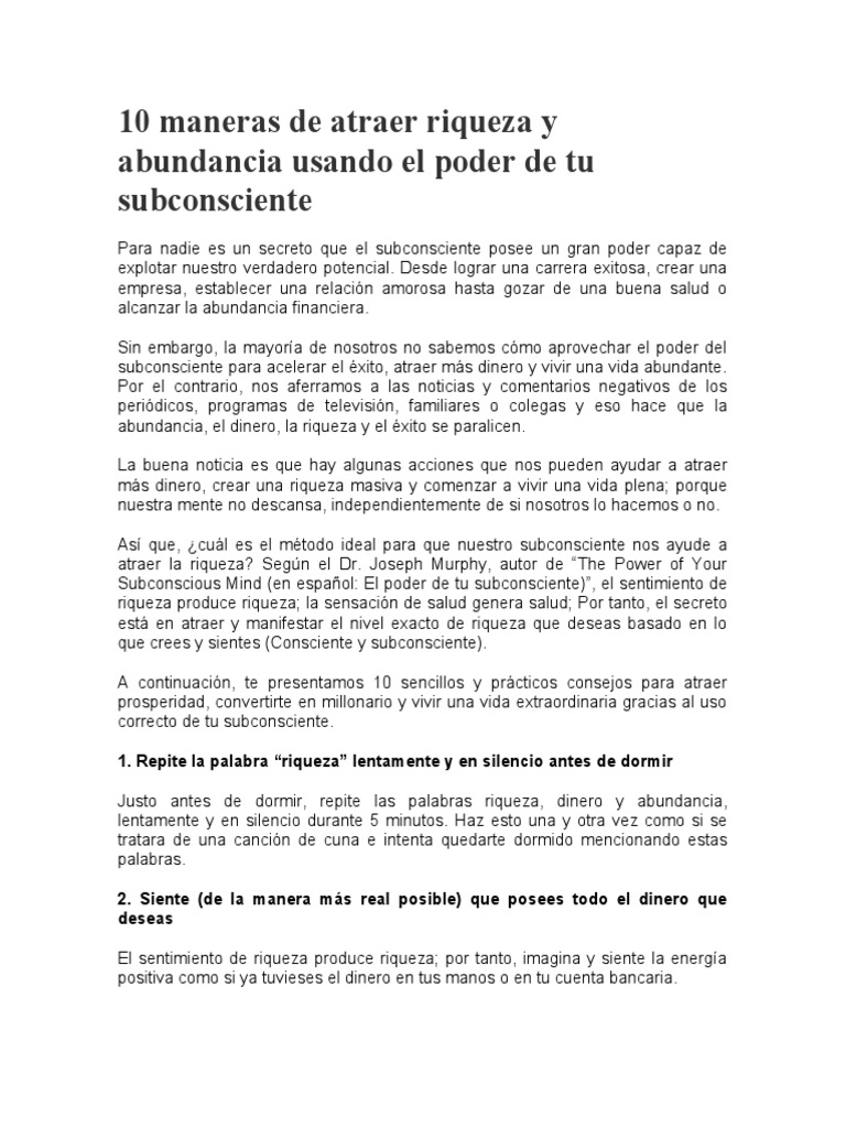 10 Claves para Atraer Abundancia | PDF | Science | Ciencia filosófica
