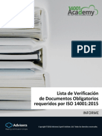 Checklist of ISO 14001 2015 Mandatory Documentation ES