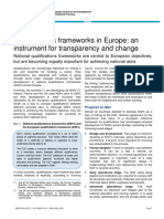 Qualifications Frameworks in Europe: An Instrument For Transparency and Change