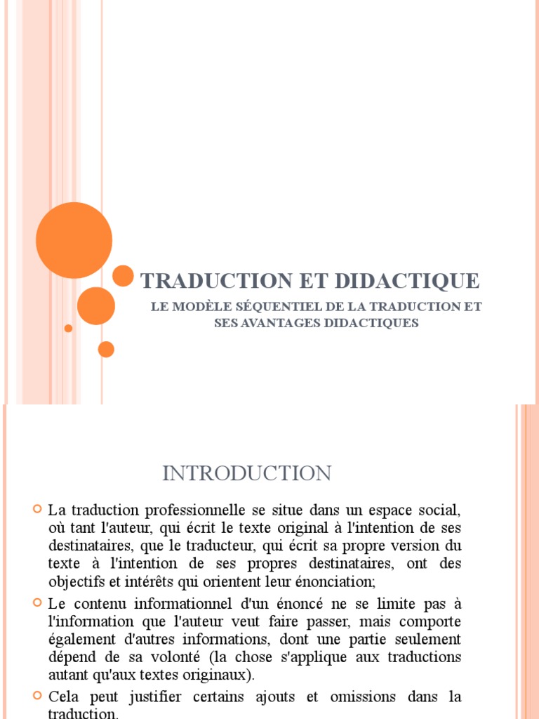 Le Modele Sequentiel de La Traduction | PDF | Traductions | Lexique