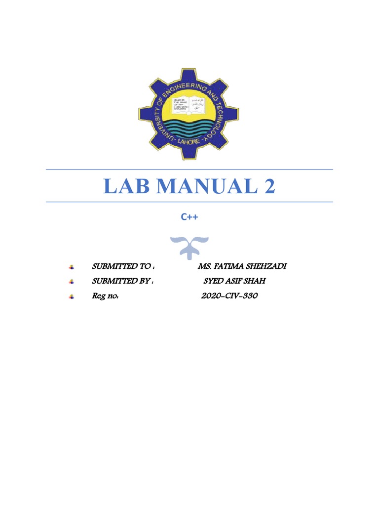 C++ Lab Manual Solutions and Examples | PDF