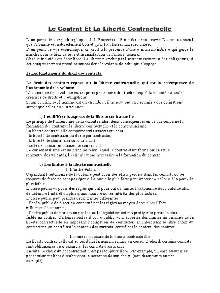 Comment est protégée la liberté contractuelle
