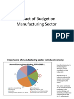 Impact of budget on manufacturing sector