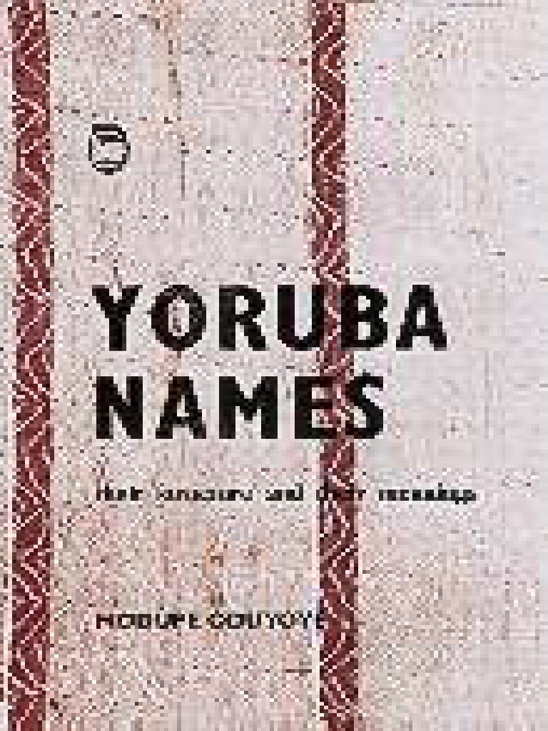 Yoruba Names (Oduyoye) PDF Subject (Grammar) Verb