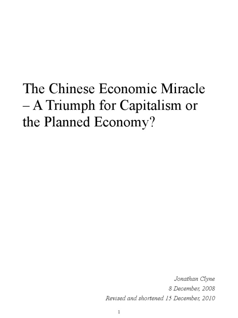 The Chinese Economic Miracle - Abridged | PDF | Capitalism | China