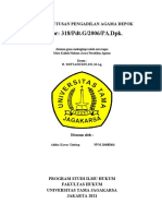 Analisa Putusan Pengadilan Agama Depok - Tugas Pak Miftahudin, SH.,M.ag. - Aditia Karsa Ginting - 18400066 - HK VI C Reg Sore