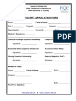 Transcript Application Form - MS Program